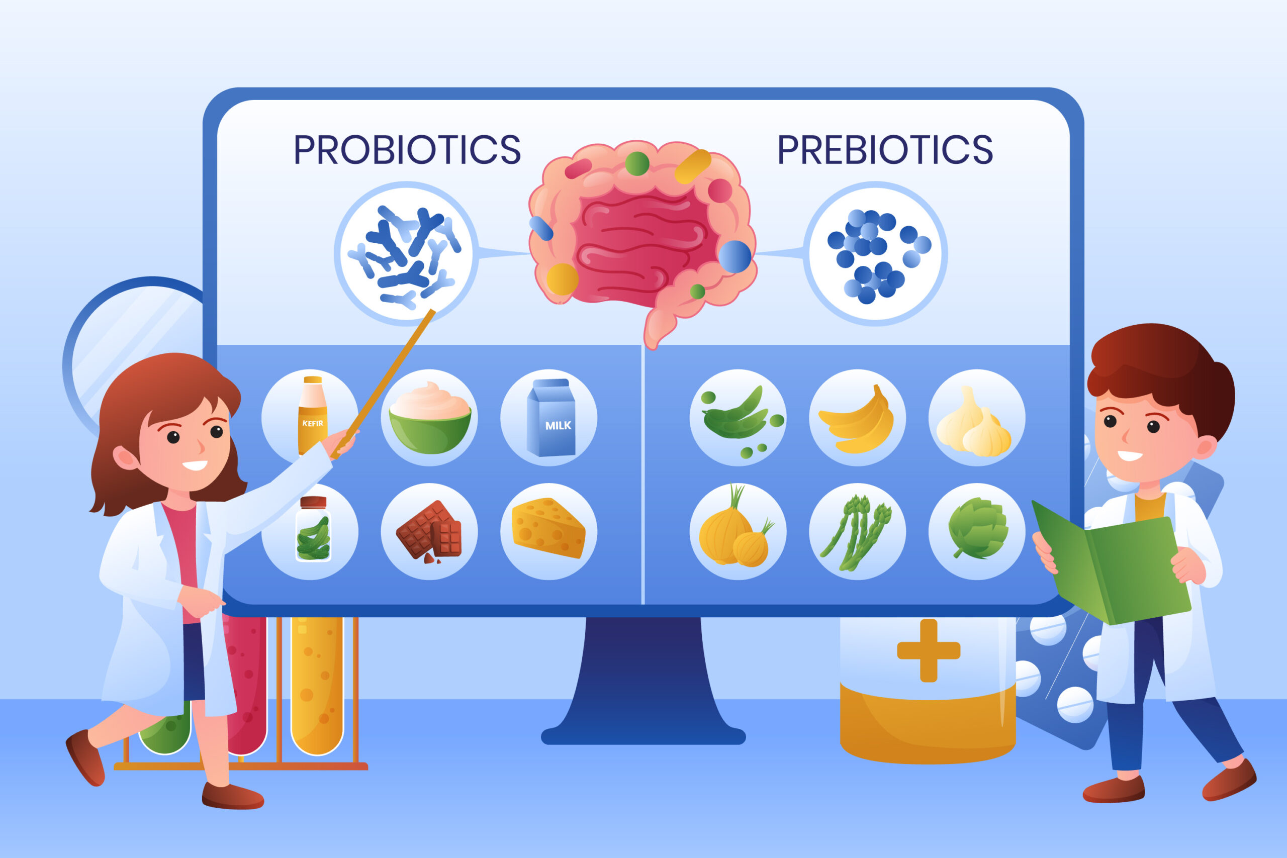 Prebiotics vs. Probiotics: